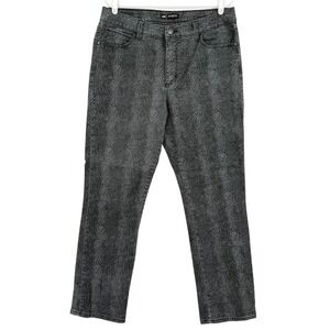Lee Classic Fit Women Snake Print Denim Jeans Gray Size 16 Straight High Rise